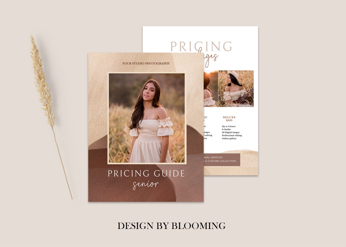 Senior Photography Pricing List Guide Template Pricing Sheet - Etsy