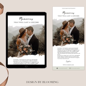 E-Mail Newsletter Flyer Vorlage für Photoshop, PSD Fotograf Hochzeit Fotograf Marketing Karte für Fotografen, Werbung E-Mail