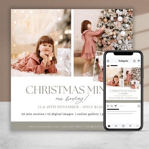 Christmas Mini Session Template for Photographers, Christmas CANVA ...