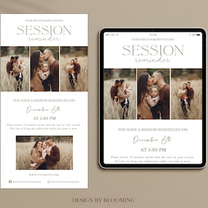 Session Reminder Email, Email Newsletter template for photographers, PHOTOSHOP template, Marketing Email, Photography Email brochure