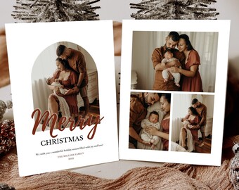 Editable Photo Christmas Card Template, 5x7, Canva & Photoshop (Digital Download)