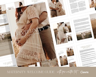 Maternity Photography Welcome Guide, Motherhood Pre Written Client Prep Guide (CANVA)