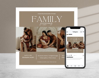 Family Mini Session Template: Photography Marketing (CANVA)
