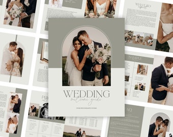 Wedding Photography Pricing Guide Template, Canva Magazine (Editable)