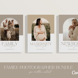 Photography Guide Bundle for CANVA, Newborn Session Prep Guide, Maternity Welcome Guide, Photographer Client Guide template, Marketing
