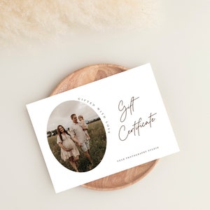 Modèle de certificat-cadeau de photographe, carte-cadeau de photographie, carte-cadeau pour photographe, bon de photographie, photographe du conseil de marketing