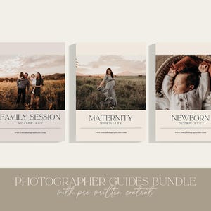 Photography Guide BUNDLE CANVA Newborn Session Prep Guide Maternity Session Pricing Guide Family Session Client Guide Marketing Brochure
