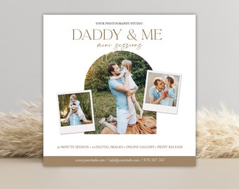 Daddy and Me Mini Session Template, Fathers day mini session, Father's Day Mini Sessions, Daddy and me, Marketing Board, PHOTOSHOP TEMPLATE