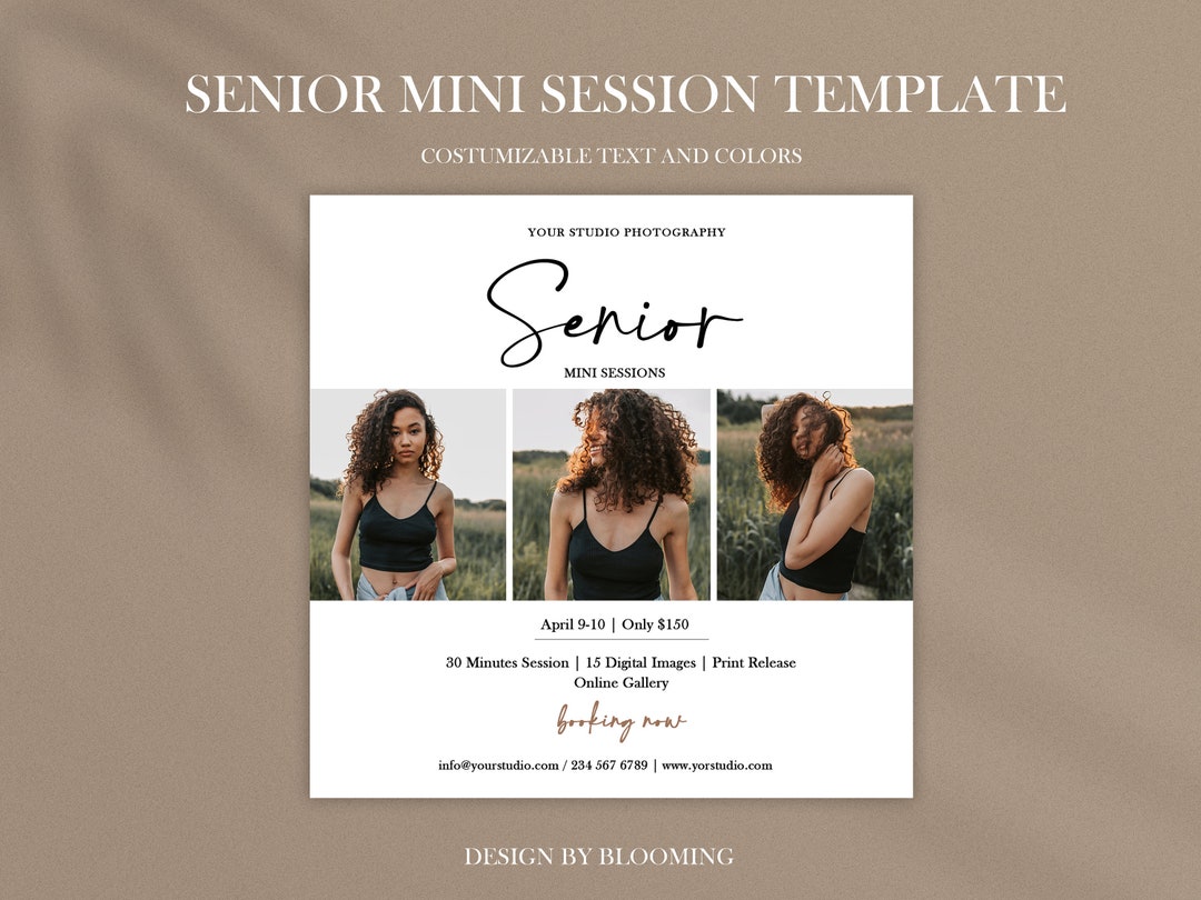 Senior Mini Session Template: Social Media Photoshop (digital Download ...