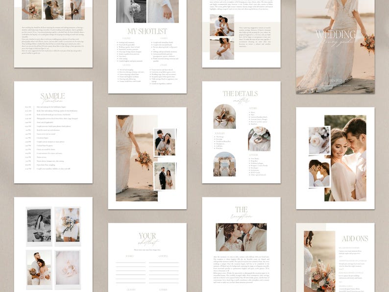 Wedding Photography Welcome Guide, Wedding Pricing Guide Template, Photographer Client guide, Engagement Session Guide, CANVA TEMPLATE