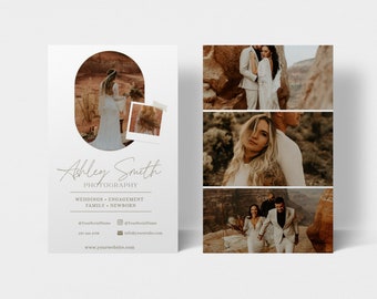 Boho Photography Business Card Template: Vertical Design (Canva)