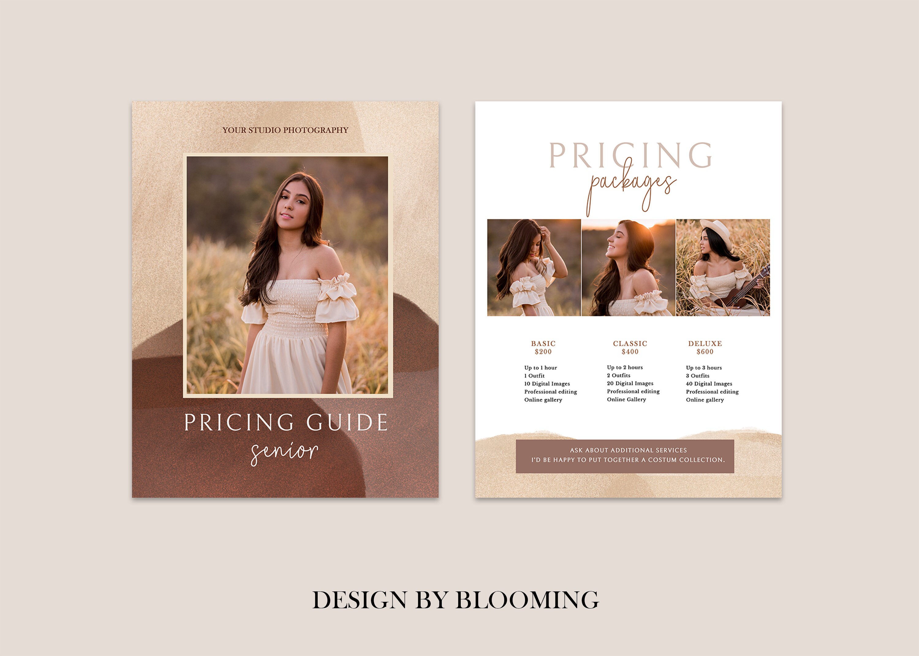 Senior Photography Pricing List Guide Template Pricing Sheet - Etsy