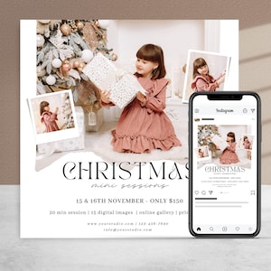 Christmas Mini session template for photographers, Christmas CANVA TEMPLATE, Holiday mini session marketing template, Canva Photo template