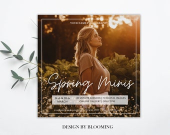 Photography Mini Session Template for Spring, Mini Session Flyer Template, Photography Template, Photoshop Templates for Photographers