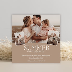 Sommer Mini-Sitzungsvorlage, Fotografie-Mini-Sitzungsvorlage CANVA-Vorlage, Social Media-Vorlage, Fotografenmarketing-Board