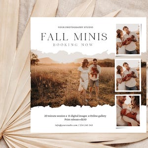 Fall Mini Session Photography Template, Instagram Marketing Board ...