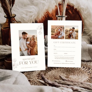 Photographer Gift Certificate Template, Photography Gift Card, Gift card for Photographer, Photography Voucher, Photographer marketing