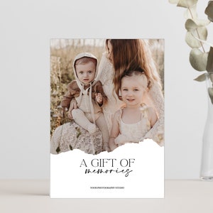 Modèle de certificat-cadeau de photographe, modèle Canva et Photoshop, carte-cadeau de photographie, carte-cadeau pour photographe, bon de photographie