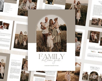 Family Photographer Style Guide, Canva Template (8.5x11 inch)