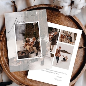 Christmas Card template, Holiday Card Template, Boho Photo Card Template, Merry Christmas card template, Modern Holiday Card, CANVA template