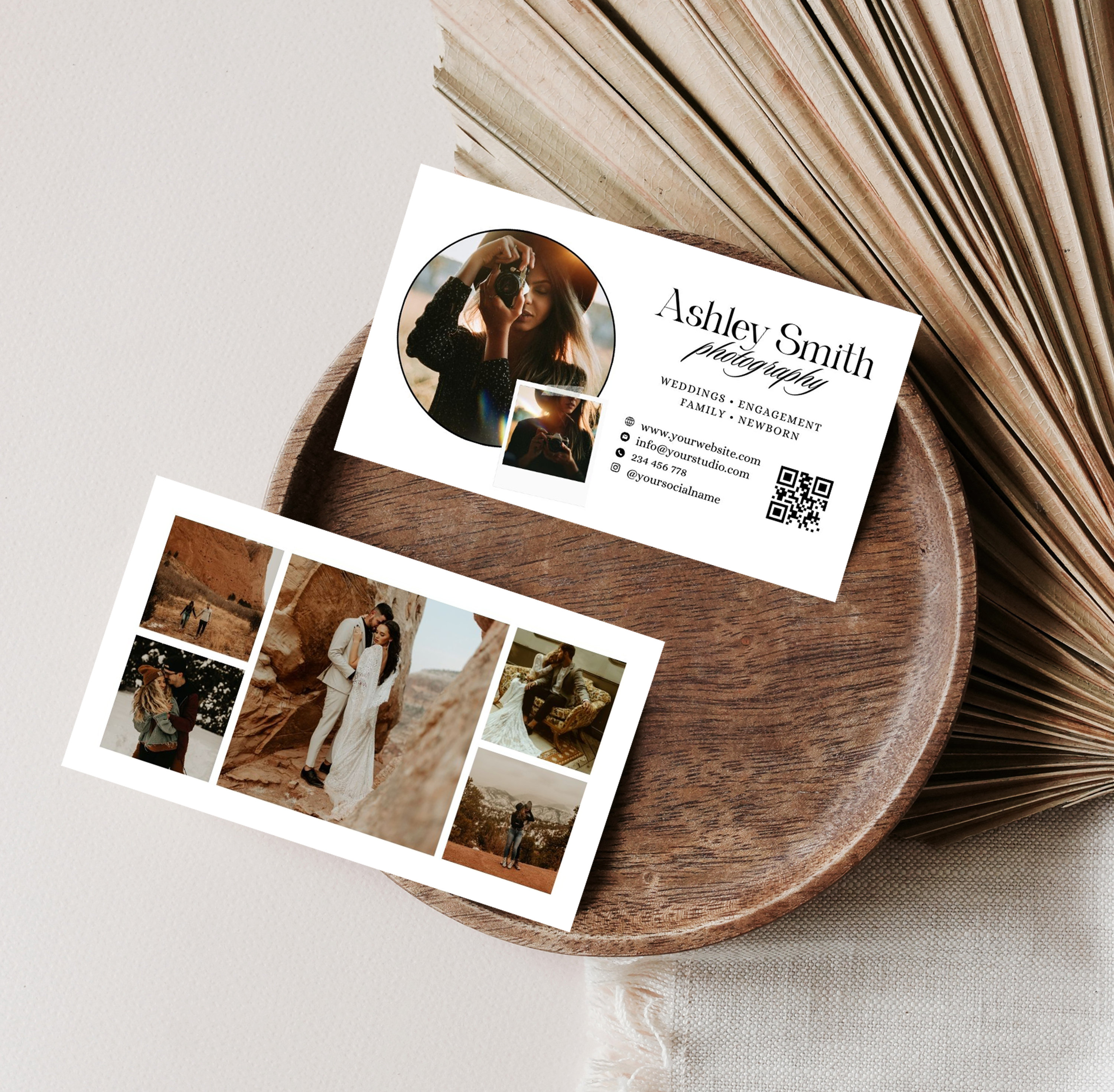 Boho Photography Business Card Template, Customizable Canva Design (PDF ...