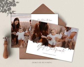 Photography Gift Certificate Template: Modern Photo Session Voucher (PSD)