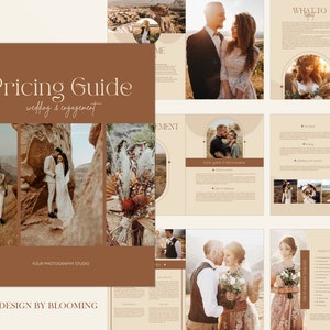 Wedding Welcome guide template, CANVA & PHOTOSHOP, Photography Pricing Guide, Boho Wedding Magazine with content, Photographer Marketing