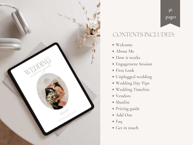 Wedding Photography Welcome Guide, Wedding Pricing Guide Template, Photographer Client guide, Engagement Session Guide, CANVA TEMPLATE