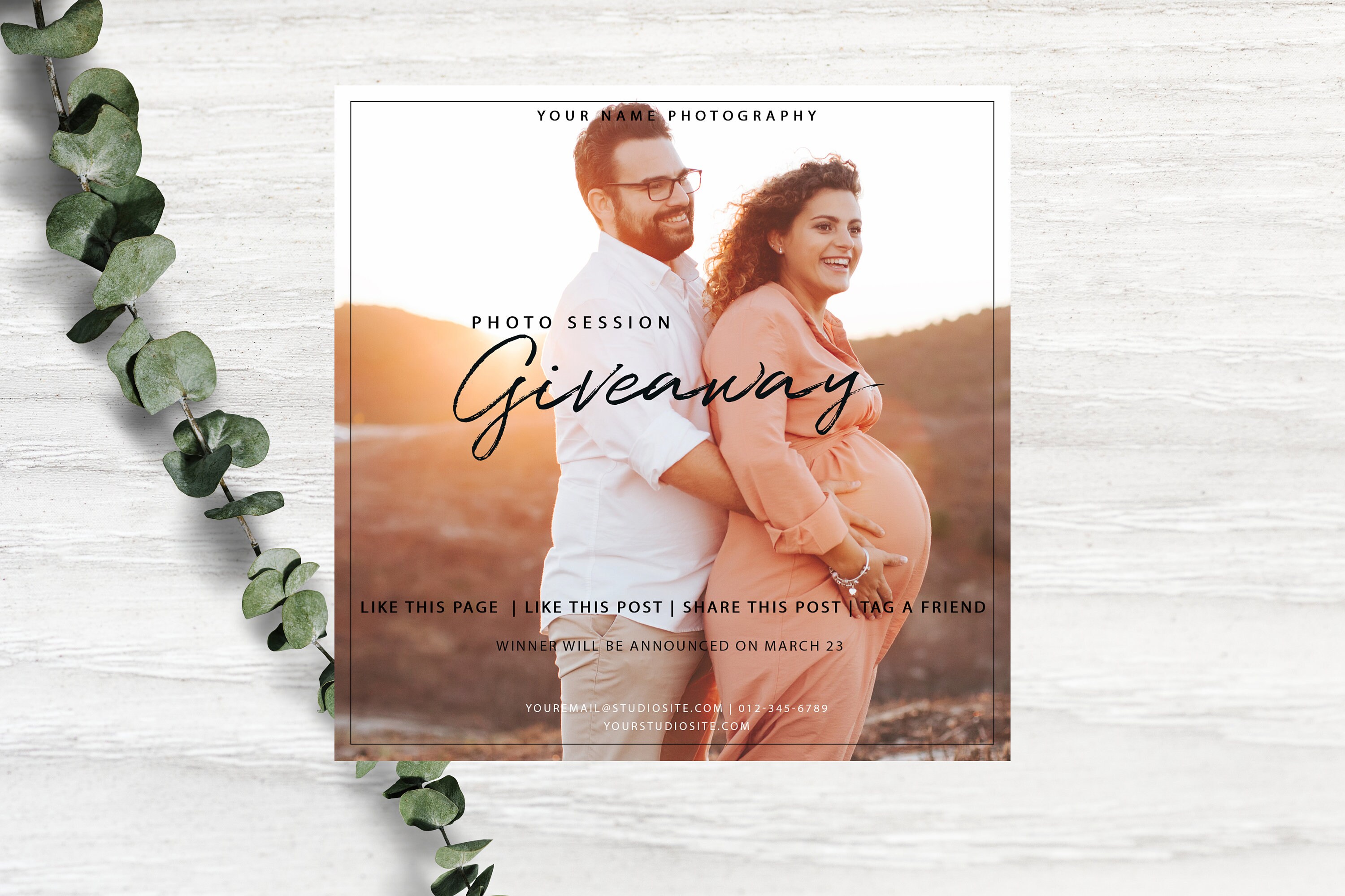 Photography Giveaway Template Contest Template Facebook Etsy