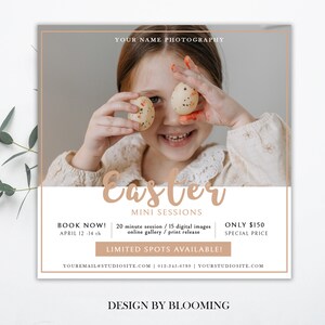 Easter Mini Session Template, Easter Minis, Easter sessions Template, Photography template, Easter Marketing Board, Instant download