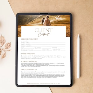 Photography Client Contract Template, Form For Photographers, Client Agreement, Photographer Marketing Form, PHOTOSHOP TEMPLATE contract
