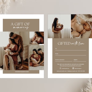 Modèle de certificat-cadeau de photographe, modèle Canva et Photoshop, carte-cadeau de photographie, carte-cadeau pour photographe, bon de photographie