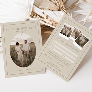 Modèle de chèque-cadeau pour photographe, carte-cadeau photographie, modèle CANVA & PHOTOSHOP, chèque-cadeau modifiable, carte-cadeau pour photographe