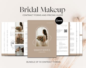 Pacchetto di modelli di contratto per truccatori: moduli aziendali per truccatori, modificabili con Canva (A4/US Letter)