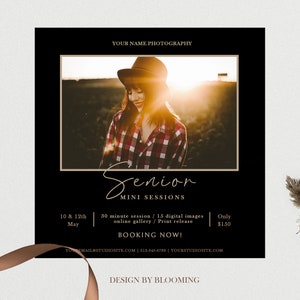 Senior Photoshop Template Senior Mini Session Template - Etsy