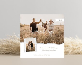 Sjabloon voor minisessie herfst: Instagram-advertentie voor fotografie (CANVA-TEMPLATE)