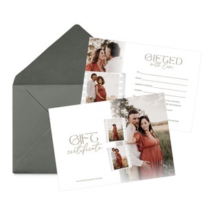 Gift Certificate Template, Editable Photography Gift Certificate, CANVA TEMPLATE, Photographer Gift Voucher, Photography Gift Card