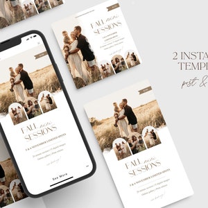 Fall Mini Session Template, Photography Marketing Board (CANVA TEMPLATE ...