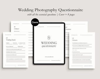 Wedding Photography Questionnaire Template: Client Booking Form (CANVA)