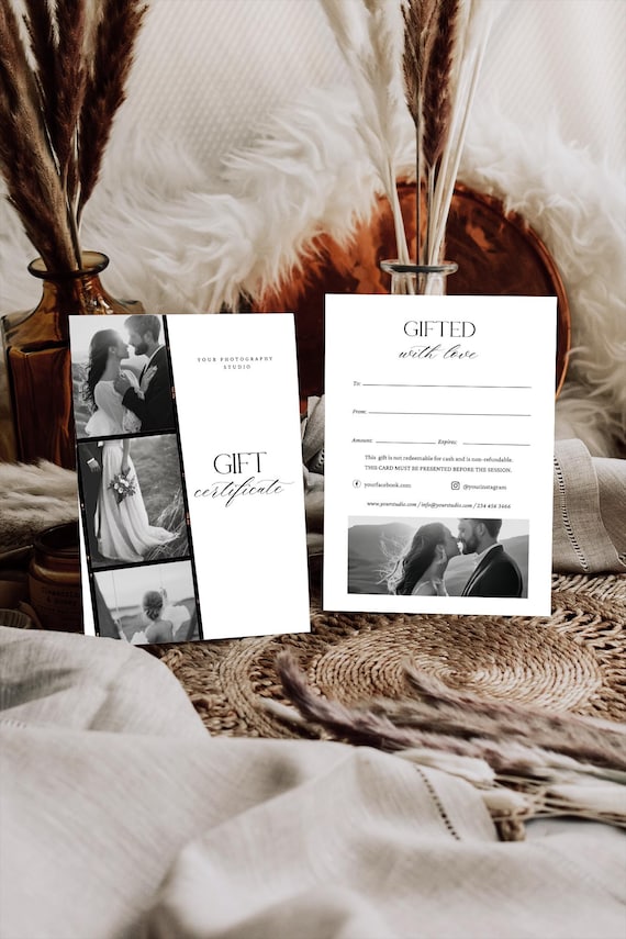 Photography Gift Certificate Template ,photographer Gift Card