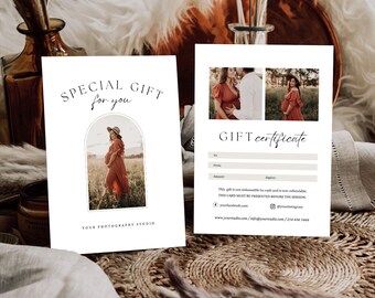Photography Gift Certificate Template: Boho Style (Canva Editable)