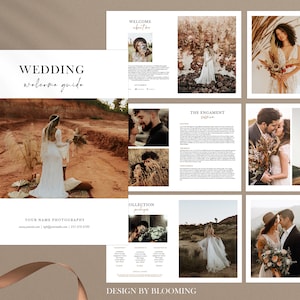 Wedding Welcome guide, Wedding Magazine Template, Boho Wedding PRICE GUIDE, Pricing Brochure, Price List, Photographer Client Guide