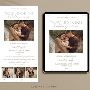 Now Booking Email Newsletter template for photographers, PHOTOSHOP template, Advertising Email, Marketing Email, Photography Email brochure