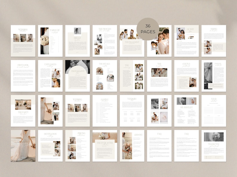 Wedding Photography Welcome Guide, Wedding Pricing Guide Template, Photographer Client guide, Engagement Session Guide, CANVA TEMPLATE