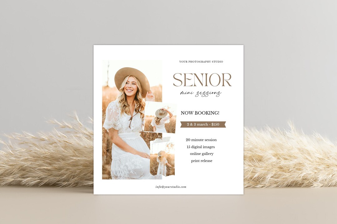 Senior Mini Session CANVA Template, Photography Marketing Board - Etsy