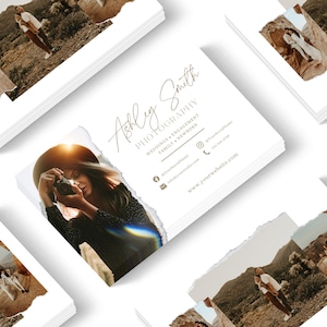Modèle de Carte de visite de photographie, Carte de visite de photographe, Modèle canvas, Carte de visite avec code QR, Brochure marketing
