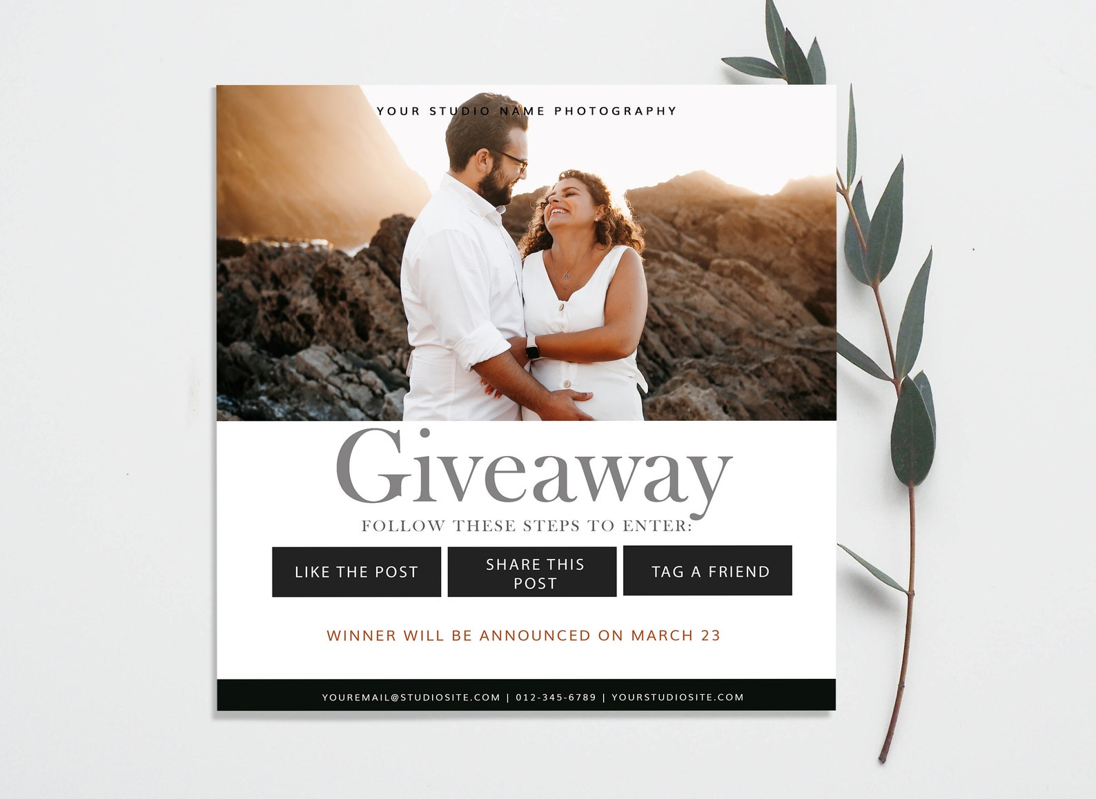 Photography Giveaway Template Contest Template Facebook Etsy