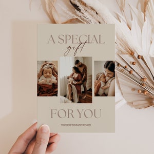 Plantilla de certificado de regalo para fotógrafo, tarjeta de regalo de fotografía, PLANTILLA DE CANVA y PHOTOSHOP, vale de regalo editable, tarjeta de regalo para fotógrafo