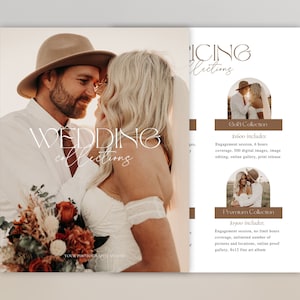 CANVA Fotografie Preisleitfaden Vorlage, Fotograf Preisleitfaden, CANVA Preisleitfaden für Fotografen, Hochzeitspreisblatt Vorlage