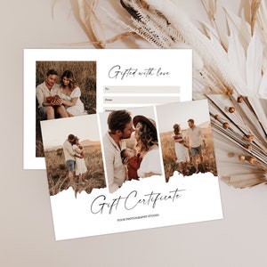 Modèle de chèque-cadeau pour photographe, carte-cadeau photographie, carte-cadeau pour photographe, bon pour photographie, photographe de commission marketing